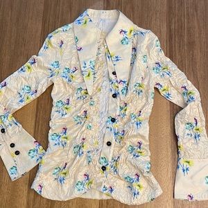 Yellow/Flower Print Lovely Blouse😍🤗😙🤩!!